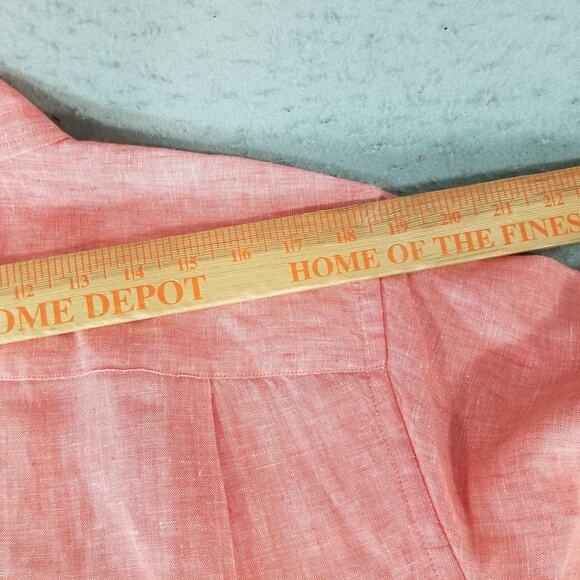 Jos A Bank Shirt Mens Small Red Linen Short Sleeve Button Up Pocket Summer Top - Picture 7 of 11